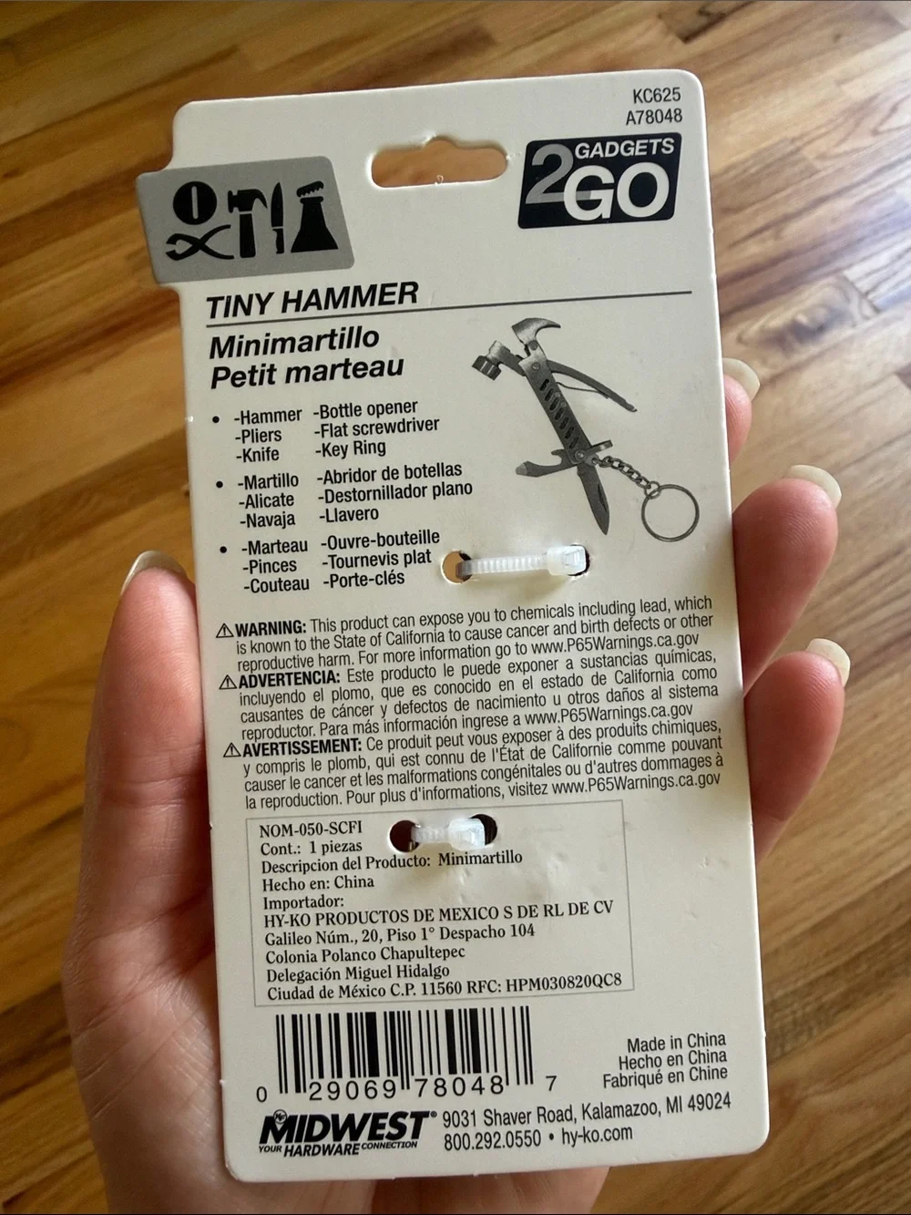 Tiny Hammer Multi-Tool Keychain